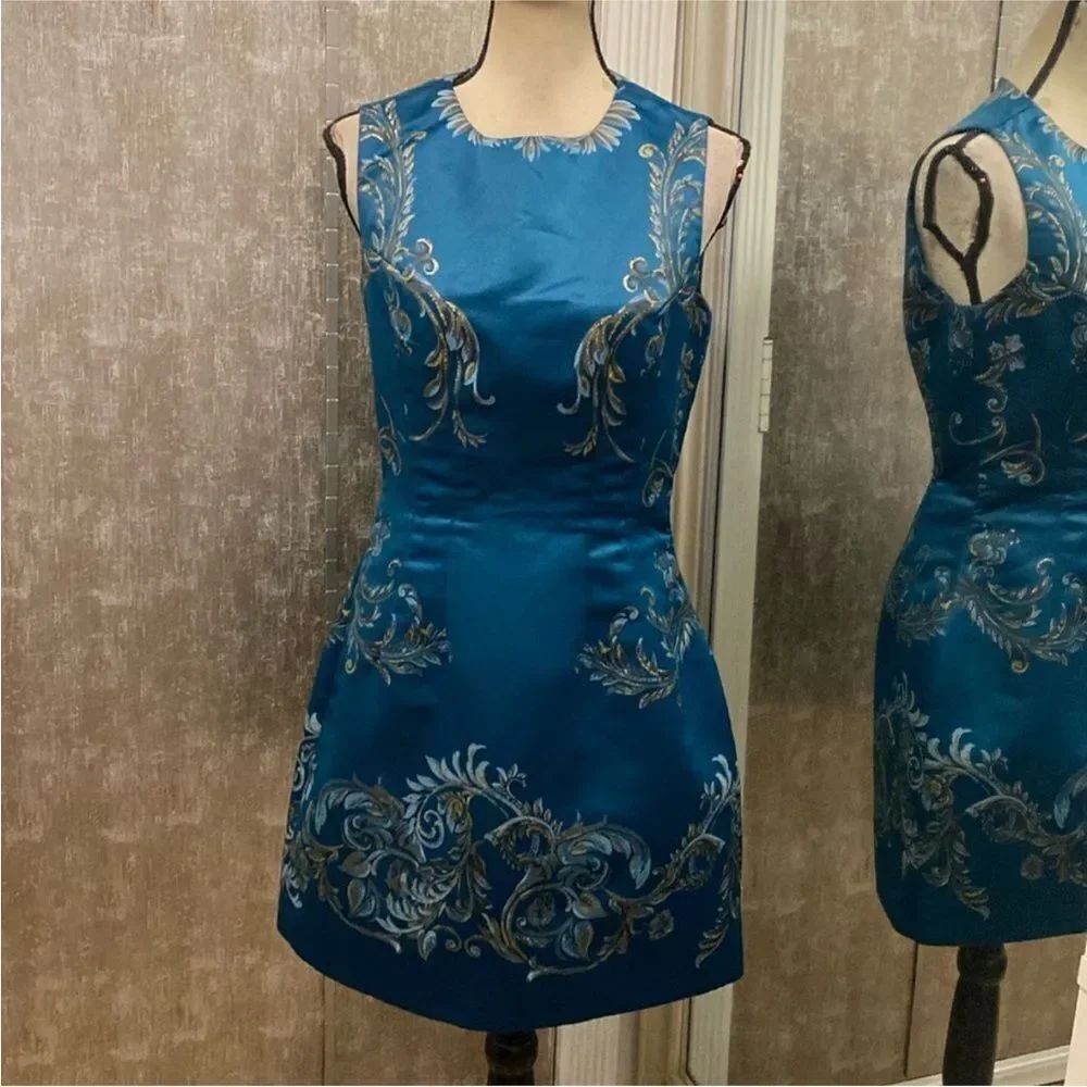 Roberto Cavalli Elegant Blue Sleeveless Dress, US6